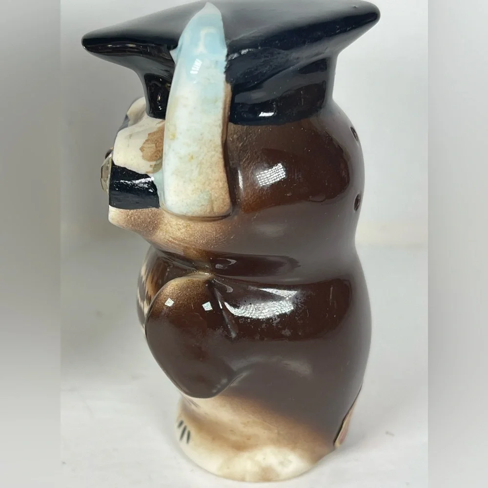Lefton Vintage ceramic wise‎ owls salt & pepper shakers-Anthropomorphic-kitschy
